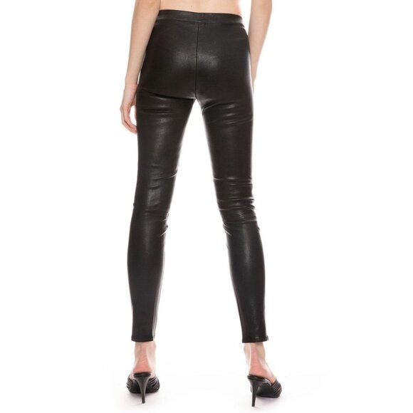 J Brand Edita Leather Leggings in Black - Picture 3 of 5